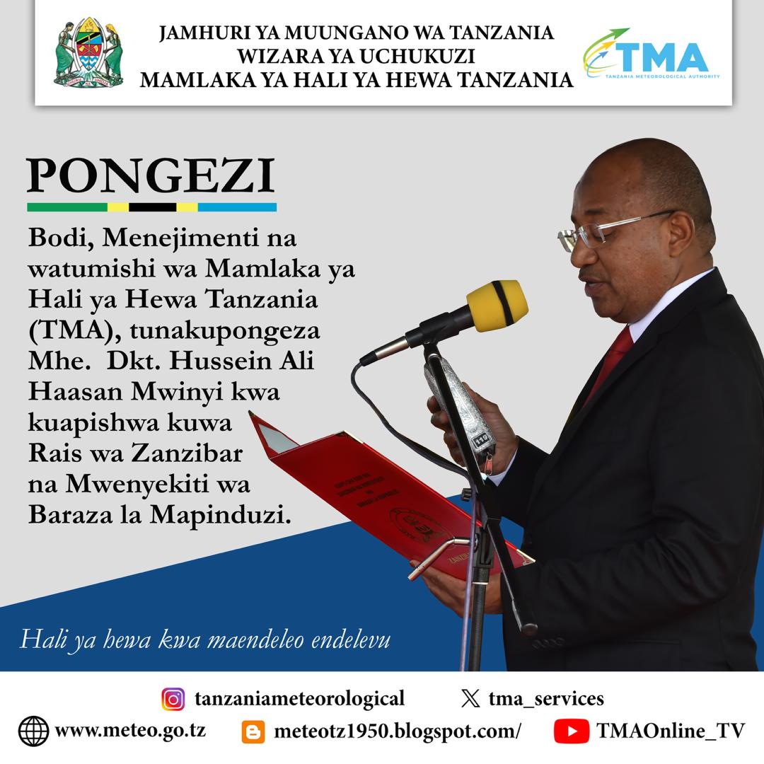 SALAMU ZA PONGEZI KWA MHE. RAIS WA ZANZIBAR